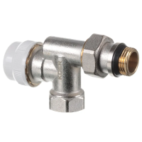 Кран термостатический осевой KR-931-Gi/1/2"x1/2"/"антипротечка"/угловой (KR3064)